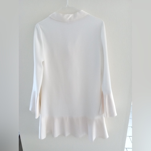 CINQ A SEPT Celebration A Line Bell Sleeve Tie Up Dress In Ivory | S - Picture 7 of 10